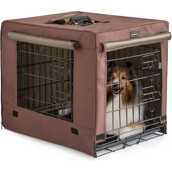 Double Door Dog Kennels & Houses for Puppy and Cats, Collapsible Metal Contour Dog Cages (30-Inch Kit), Kennels