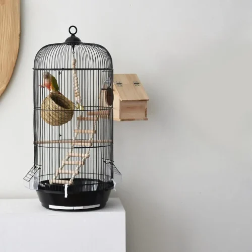 Bird Cage Round Pet Supplies Sturdy Ventilated Parakeet Cage Bird House for Lovebirds Budgies Small Birds Macaw African Grey