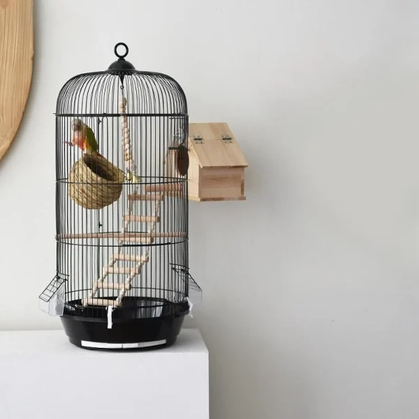 Bird Cage Round Pet Supplies Sturdy Ventilated Parakeet Cage Bird House for Lovebirds Budgies Small Birds Macaw African Grey