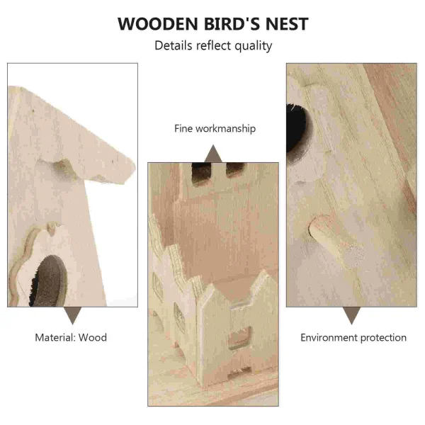 Wooden Bird House Pet Bird Nest Hanging Sleeping Nest Bird Nest Box Garden Decor Wooden Bird Nest Nest Decoration