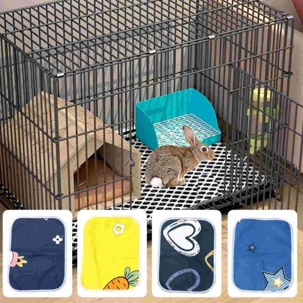 4 Pcs Guinea Pig Pad Washable Pet Pee Pads Hamster Liner Rabbit Oversized for Small Animals Cage Ecological Cotton Liners Mats