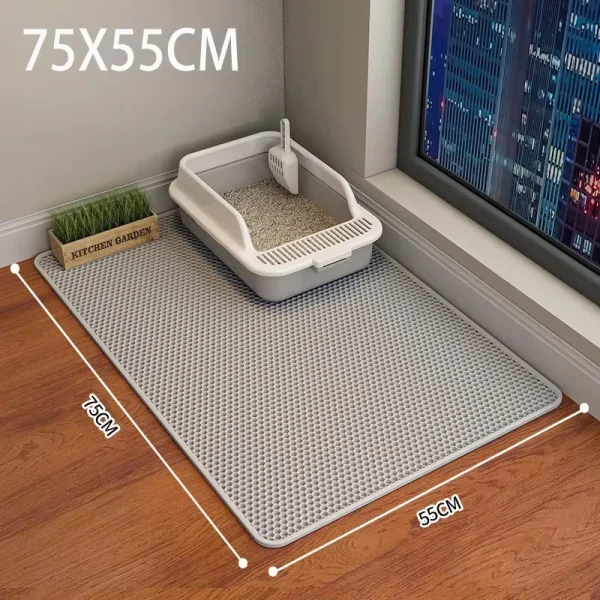 Cat Litter Mat EVA Waterproof Double Cat Toilet Rug Litter Tray Sandboxes for Cat Litter Carpet Cat Litter Box Accessories