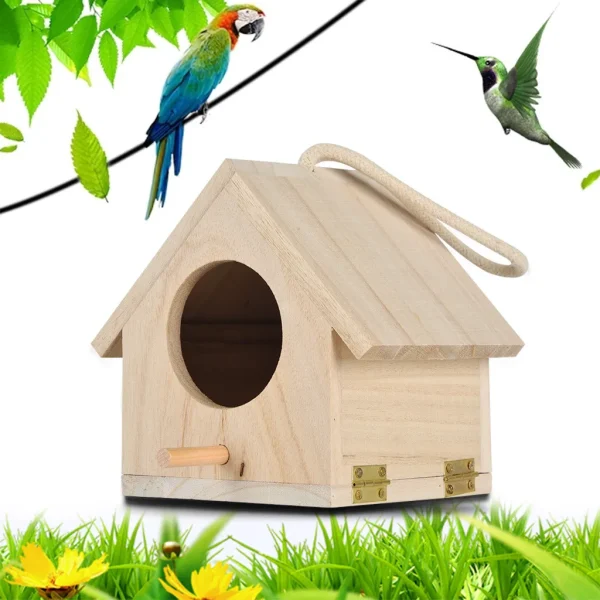 Hot Sale Wooden Large Nest Dox House Bird Bird Box Garden decoration Outdoor Wooden Boxes Bird Cages Nests Daily Necessities