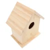 Small Bird House Paintable Unfinished Wood Bird Breeding Nesting Box Birdhouse for Home Garden Pet Birds Rest Relax