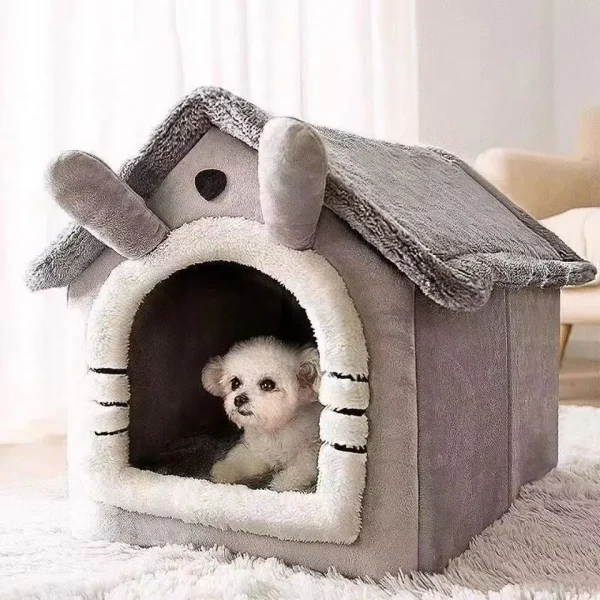kf-S28fcf55507e44ea8889c725cc8e5f55dZ Indoor Warm Dog House Soft Pet Bed Tent House Dog Kennel Cat Bed Removable and Washable Cushion Suitable Four Season Universal