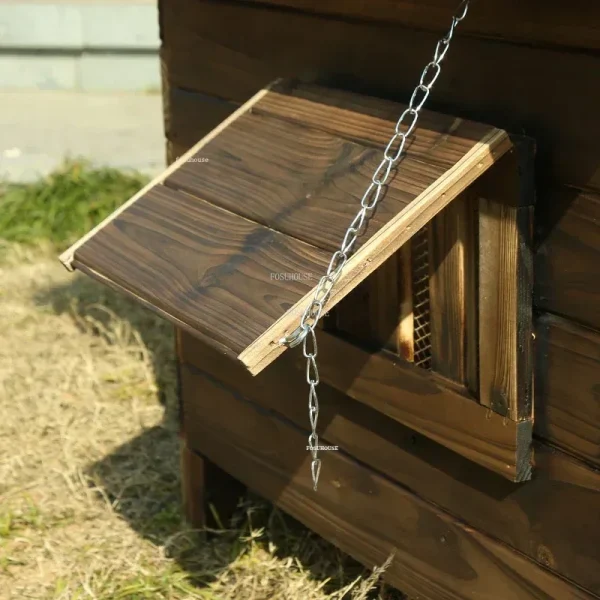 Outdoor Closed Rainproof Sunscreen Kennel Solid Wood Winter Warm Dog Houses Modern Household Medium and Large Dog House