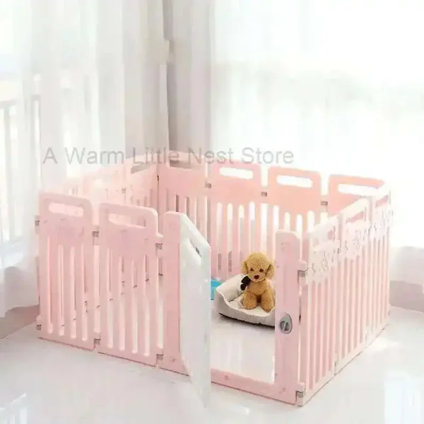 kf-S2bf9403e84f545bfb24cd4becaddf9a4j Modern Plastic Dog Houses Safety Dog Fence Home Pet Cat Kennel Small Dogs Indoor Isolation with Toilet Dog Cage Pet Supplies