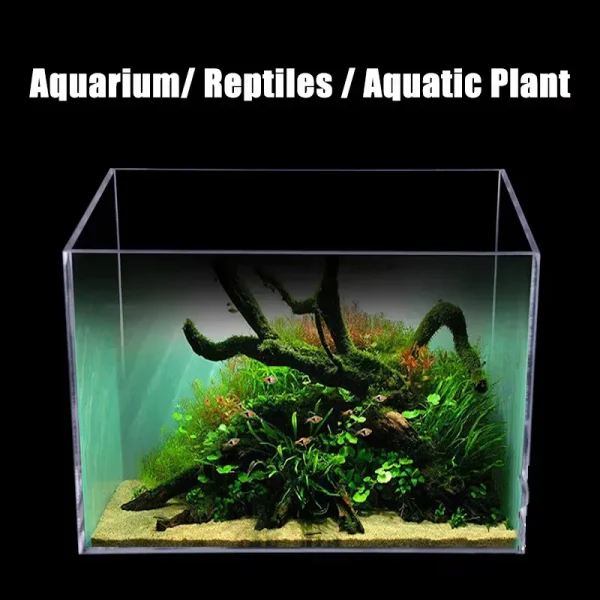 Transparent Goldfish Tank Home Landscape Aquarium Office Desktop Fish Tank Fish Breeding Supplies Turtle Tank with Led Light
