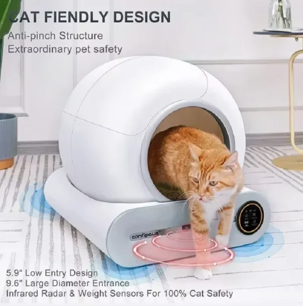 Tonepie 2024 New 65L Automatic Smart Cat Litter Box Self Cleaning Fully Enclosed Cat Litter Box Pet Toilet Litter Tray