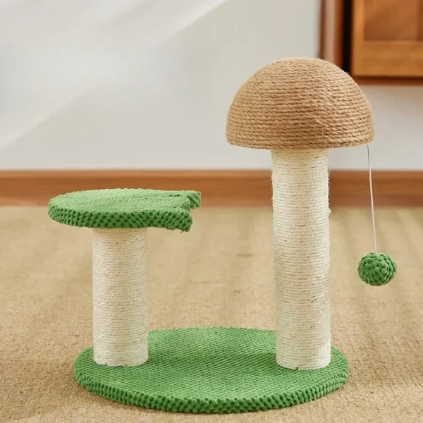 Cat Tree Mushroom Cat Scratching Tree Indoor Sisal Pet Scratch Pillar Climbing Frame Coconut Cat Tree with Interactive Ball