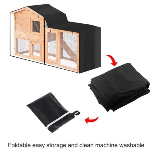 Rabbit Hutch Cover Thermal Covers for Cage with Pointed Window Easy to Install