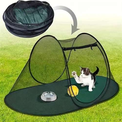 Camping cat and dog tent foldable pet fence, outdoor travel camping portable breathable cat and dog house, pet tent