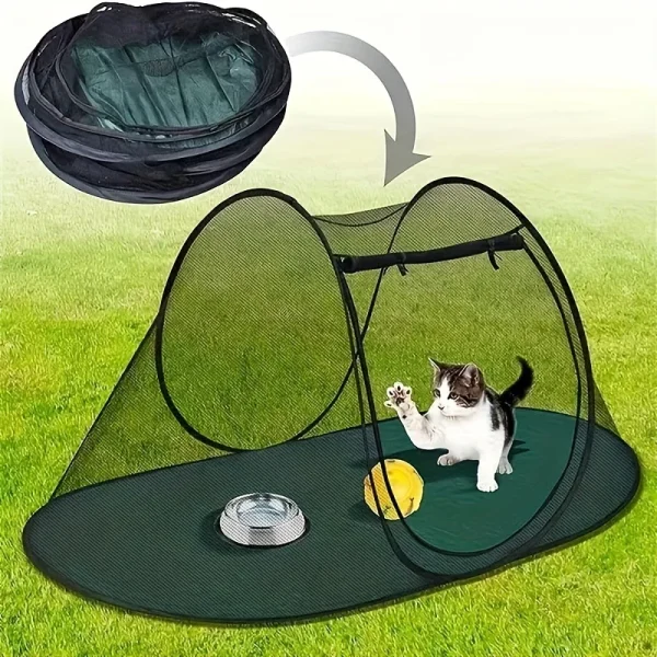 Camping cat and dog tent foldable pet fence, outdoor travel camping portable breathable cat and dog house, pet tent
