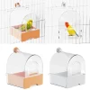 Clear Parrot Bathtub Shower Box Bird Bathtub with Screw Hooks Hanging Bird Bath Bird Bowl Bird House For Small and Medium Birds