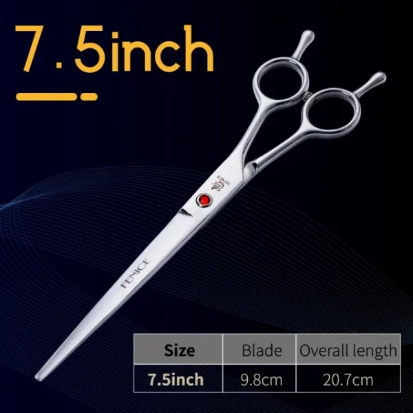 Fenice Stainless Steel 7/7.5/8 inch Curved Scissors Pet Dog Grooming Scissors Pets Hair Cuttings Shears ножницы tijeras t