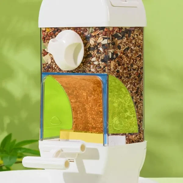 Bird Feeder Water Dispenser House Shaped Parakeet Feeder Smart Bird Feeder Large Capacity Anti Spill Food Container Drinker Cage
