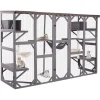 Catio Outdoor Cat Enclosure Window Box Wall Mounted Wooden Cat House Playground with Scratching Posts, Cat House