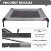 Elevated 2-in-1 Dog Bed Shelter with Removable Cover Raised Cot Small Dogs & Cats Indoor Outdoor Pet House Grey Canopy Roof