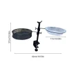 Railing Clamp Bird Feeder Adjustable Height Deck Bird Feeders With Clamp Bird Feeding Station Flower Pot Stand 360-Degree