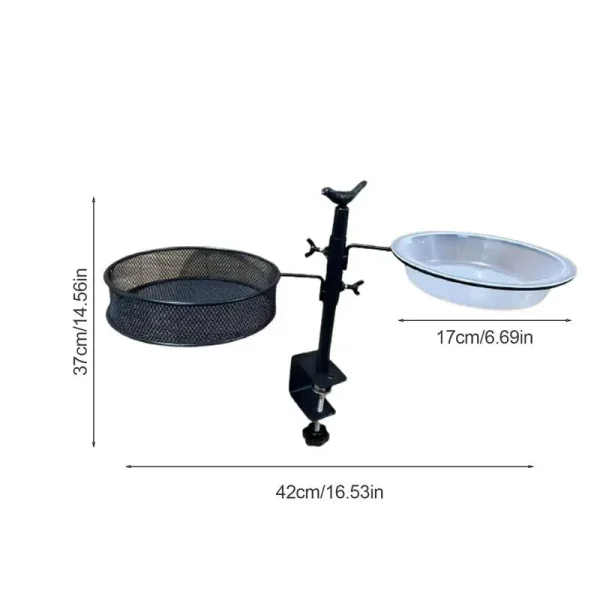 Railing Clamp Bird Feeder Adjustable Height Deck Bird Feeders With Clamp Bird Feeding Station Flower Pot Stand 360-Degree