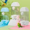 Bird Feeder Water Dispenser House Shaped Parakeet Feeder Smart Bird Feeder Large Capacity Anti Spill Food Container Drinker Cage