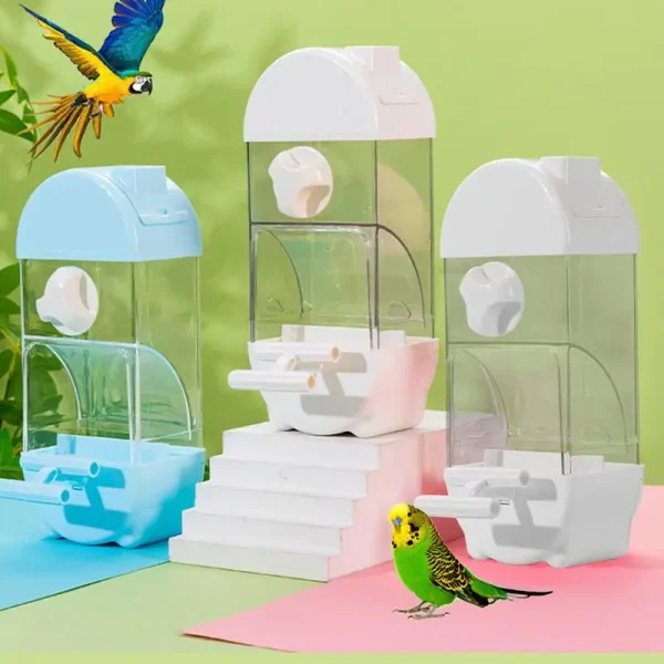 Bird Feeder Water Dispenser House Shaped Parakeet Feeder Smart Bird Feeder Large Capacity Anti Spill Food Container Drinker Cage