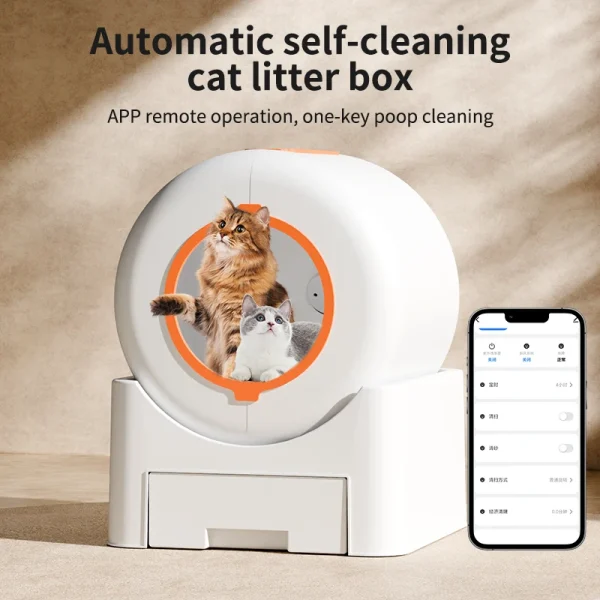 Anti Splash Open Top Automatic Cat Litter Box Self Cleaning