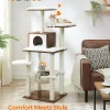 Feandrea Cat Tree, 54.3-Inch Modern Cat Tower for Indoor Cats, Multi-Level Cat Condo, Ultra-Soft Plush, Scratching Posts