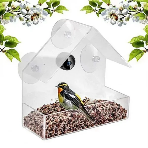 A15F-Bird Feeder With Camera, With HD Night-Version Plastic For Outdoor Bird Watching & Capture Photos B