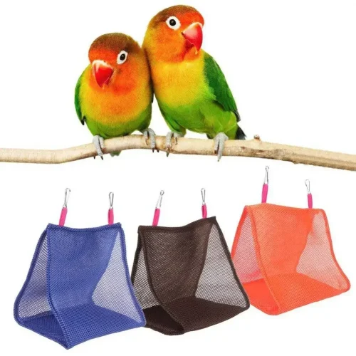 Summer Soft Mesh Bird Parrot Hammock Hanging Bed for Pet Cave Breathable Cage for Small Animals Hut Tent Toy House Pet Supplies