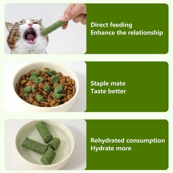Cat Grass Sticks Grass Chewing Stick Freeze Dried Snacks Hairball Removal Mouth Health Teething Stick Natural Teeth Cleaner