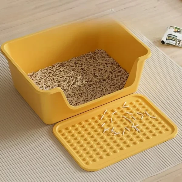 Cat Litter Box Large Capacity Semi-closed Plastic Anti-Splash Cats Toilet Bedpan Big Mac Oversized Cat Tray Bedpan Cat Toilets