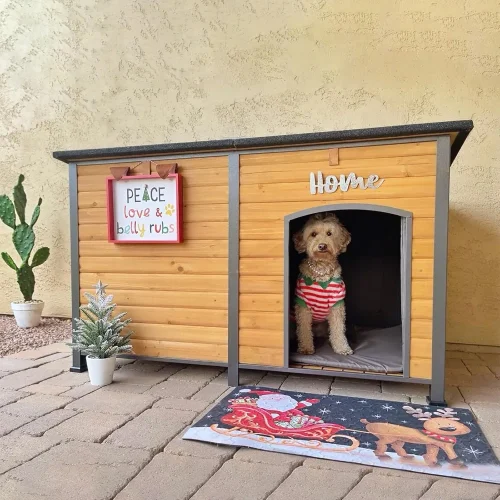 59" Large Dog House 100% Insulated Dog Kennel with Liner for Winter,Waterpoof for Outdoor & Indoor Use.