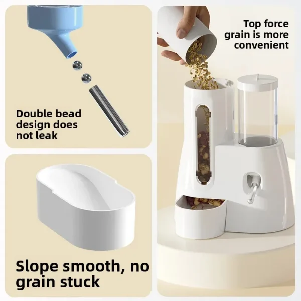 Hamster Automatic Feeding and Watering Device, A Two-in-one Water Bottle and Food Bowl for Golden Hamsters
