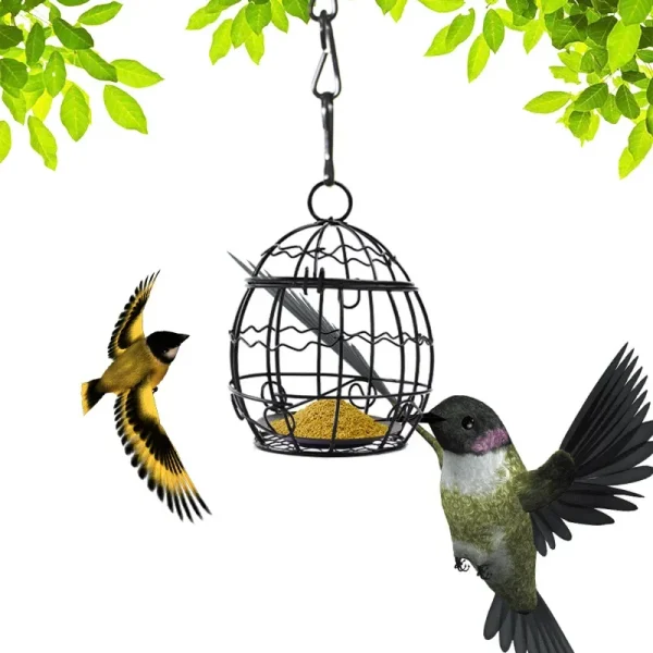 Hanging Bird Feeders Metal Feed Dispense Outdoor Birdcage Feeder Hay Ball Guinea Pig Hamster Rabbit Bird Pet-Keeping Tool