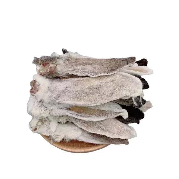 200g Dog Treats Air Dried Furry Rabbit Ears Pet Grinding Stick Teeth Cleansing Puppy Teddy Training Reward Dog Food Dry Snack
