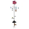 Metal and Iron Outdoor Bird Feeder Tray with Hooks Adjustable Bird Feeding Pole with Squirrel Proof Baffle