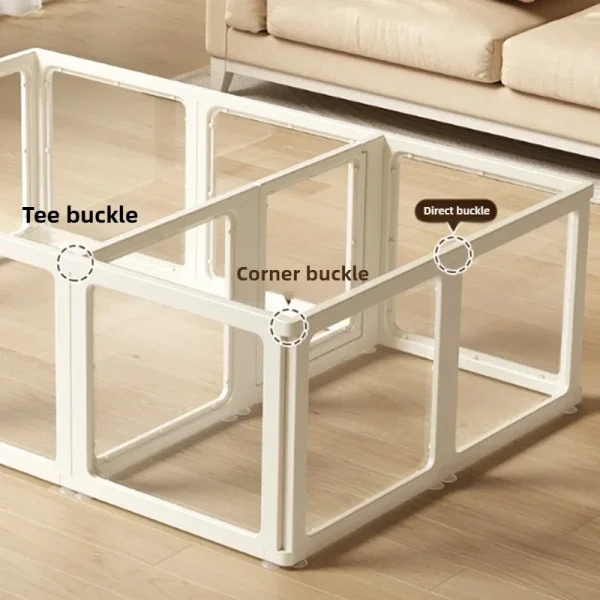 Pet Fence Fully Transparent Houses Acrylic Large Dog Fence Indoor Dog House.Large Space Dog Crate Double Suction Cup Design