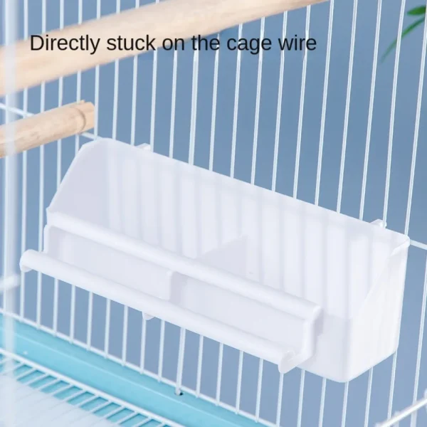 Food Dish Plastic Hanging Bird Feeder Feeding Bowl Cage Cup Water Drinker