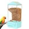 Automatic Parrot Feeder Smart Clear Parakeet Feeder Dispenser Squirrel-Proof Food Container Large Capacity Drinker Cage