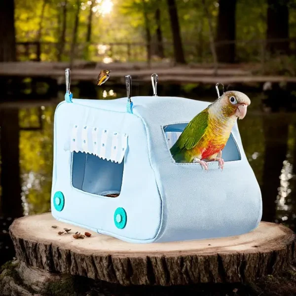 Summer Parrot Cooling Bed Bird Hammock For Cage Car Shape Cooling Sleeping Cave House For Hamster Canary Conure Pet Supplies