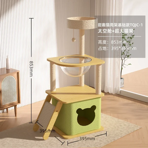 Cat Climbing Nest Tree Capsule Pet Toy Sisal Climbing Post Rack Pet Products Cat Supplies Scratchers Furniture Accessories