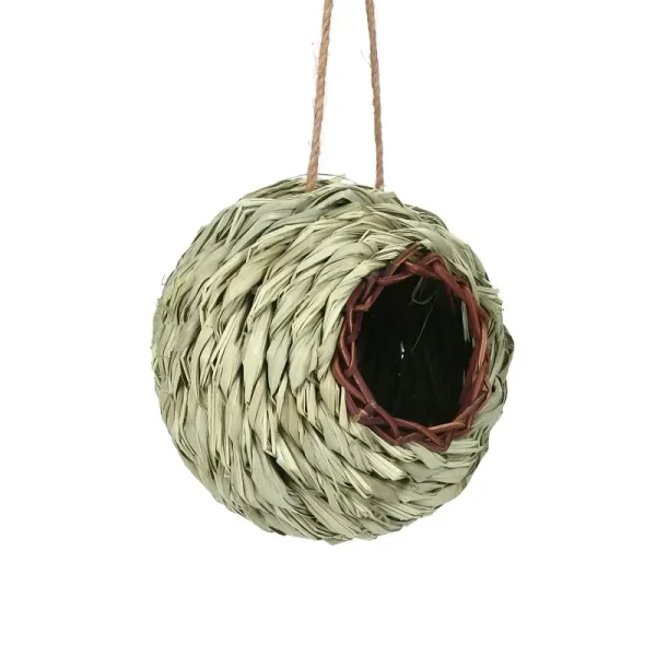 Handcrafted Weaved Hanging Parrot Hummingbird Nest Houses Birds Nest Cage Egg Cage House Outdoor Home Decoration and Gardening