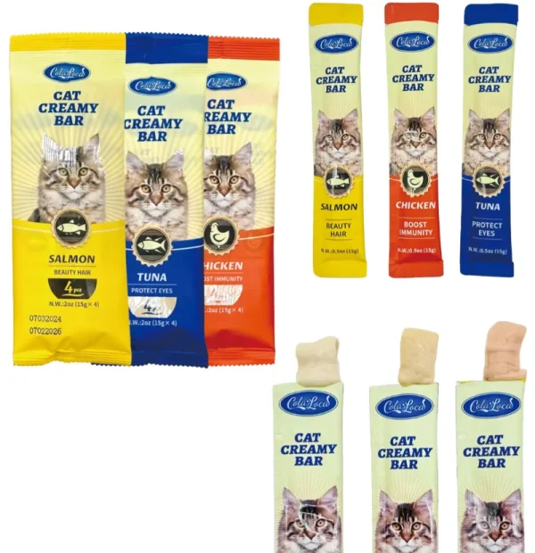 Hot sale Cat Treat Strips Cat Snack Bar Pet Creamy Bar for Cats Wet Pet Food OEM ODM