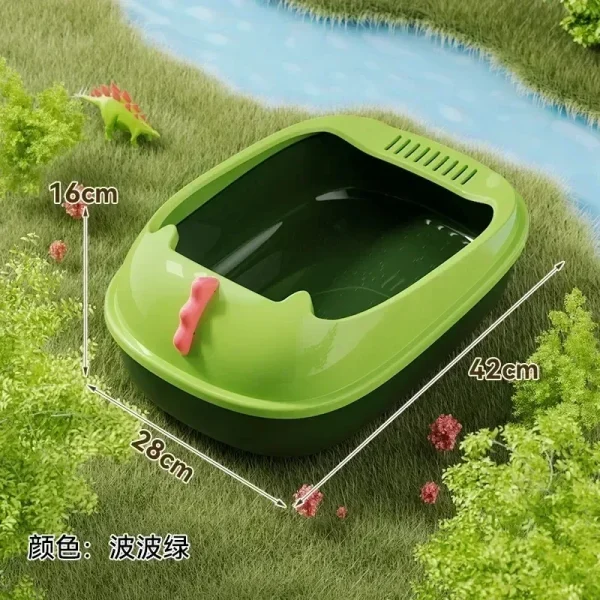 Large Capacity Cat Litter Box Cat Toilet Kitty Sandbox Cats Cleaning Basin Bathroom Semi Closed Splashproof Cats Tray Pet Supply