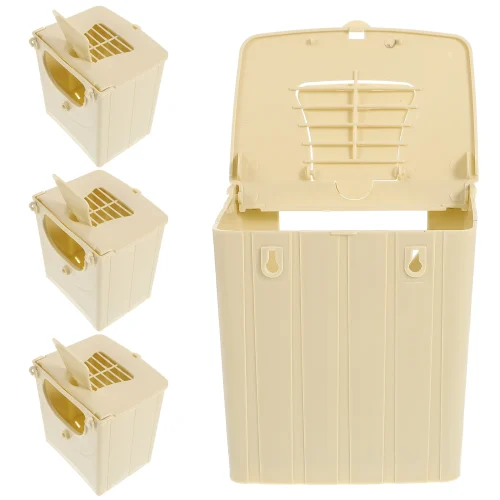 4 Pcs Bird Breeding Box Nesting Hut Hatching House Incubation Cage Pet Supplies Plastic Bird Hut Roosting Box Hanging Case Bird