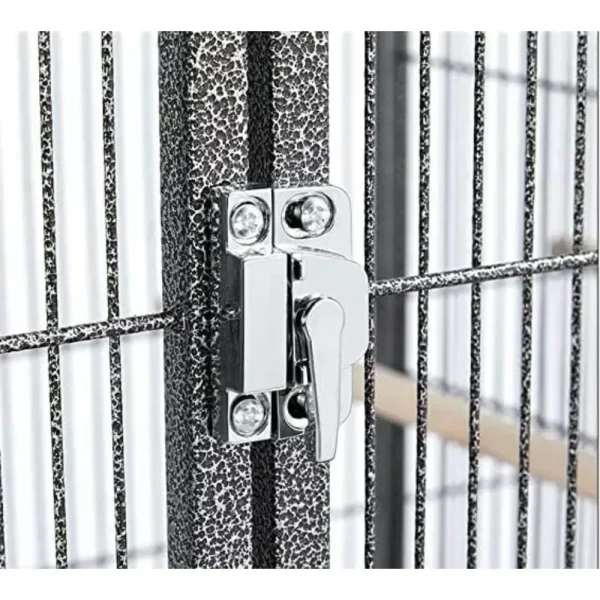 Combo Breeding Stacker Center Divided Breeder Bird Flight Double Rolling Cage with Side Breeding Nest Door (Black Vein