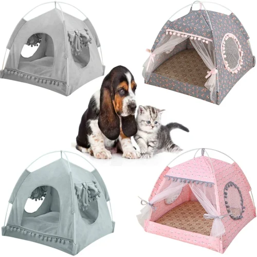 Pet Cat Tent Summer Cave Hut Cat Sleep House For Kitten Puppy Playpen Cage Basket Cat Nesk Kennel Small Dog House Bed