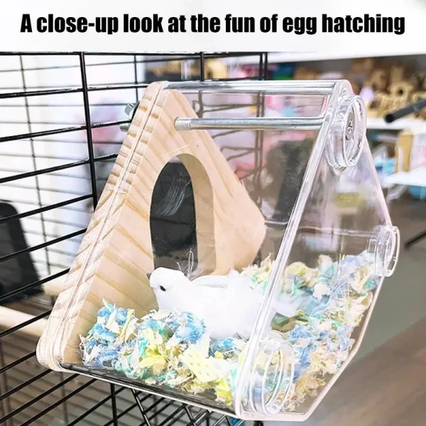 Parakeet Nest Box Lovebirds Nesting Station House Easy To Clean Transparent Bird Nesting Box For Budgie Conure Finch Tits