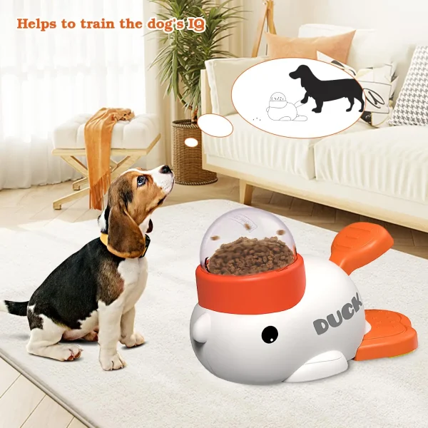 Dog Cat food Feeder Cartoon Duck Design Pet Snack Puzzle Feeder Anti-Slip Puppy Automatic Dog Cat Food Dispenser Toy